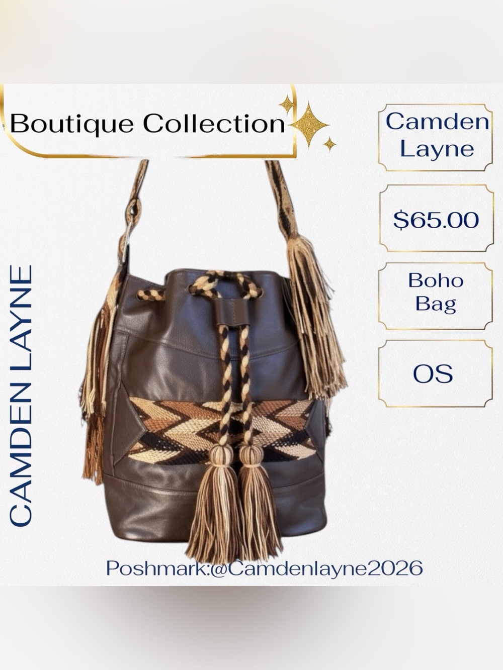 Camden Layne Boho Brown and Tan Shoulder Bag - Picture 2 of 11